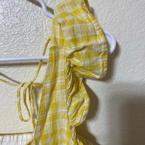Hope & Henry Organic Cotton Yellow Ruffle Strap Mini Dress Size 10 Summer - Picture 6 of 10